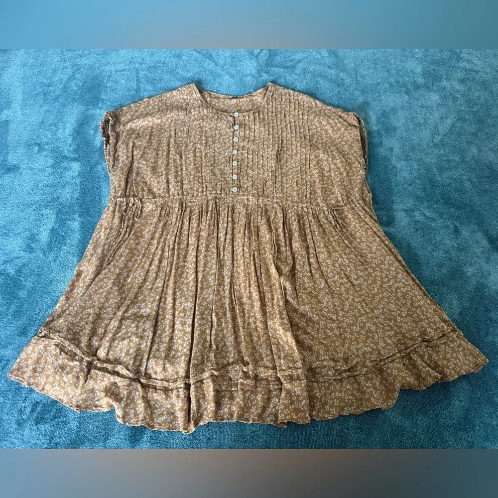 Free People Mustard Floral Mini Dress